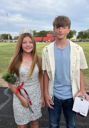 2025 JH PRINCE AND PRINCESS Gavin Pernell and Lakeli Bigham were crowned Junior High Prince and Princess. | COURTESY PHOTO
