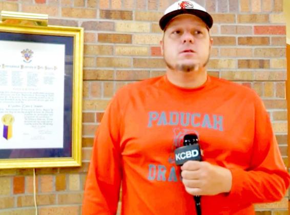 PETE IN PADUCAH KCBD-TV/NBC 11, Lubbock, came to Paducah last week and interviewed new head coach Eric Rekieta and player Jimmy Rogers. | COURTESY PHOTOS