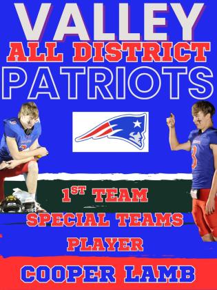 SPOTLIGHT ON VALLEY PATRIOTS FOOTBALL ALL-DISTRICT HONORS