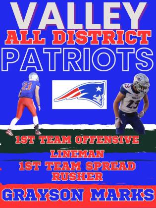 SPOTLIGHT ON VALLEY PATRIOTS FOOTBALL ALL-DISTRICT HONORS