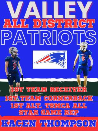 SPOTLIGHT ON VALLEY PATRIOTS FOOTBALL ALL-DISTRICT HONORS