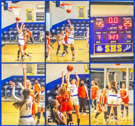 LADY DRAGONS LOSS The Paducah Lady Dragons opened district play Friday versus the #25 Spur Spurettes. The Lady Dragons took their first loss of the season in District 5-1A to the Spurettes 45-25. | DANA CONRAD PHOTOS