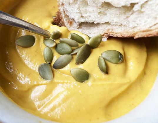 VERSATILE FLAVORS This pumpkin soup base can be developed into sweet or savory versions.| ANGELINA LARUE PHOTO
