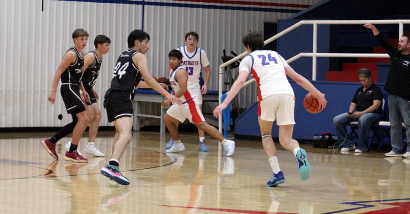 FRESHMAN CORBIN TAYLOR looks for a hole against the Texline defense Tuesday night. | COURTESY PHOTO