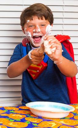 SLIMETESTERS BrennanVinson, Landry Stephens, and GavinVinson, found that the one made with laundry soap proved to be a favorite. | ANGELINA LaRUE PHOTO