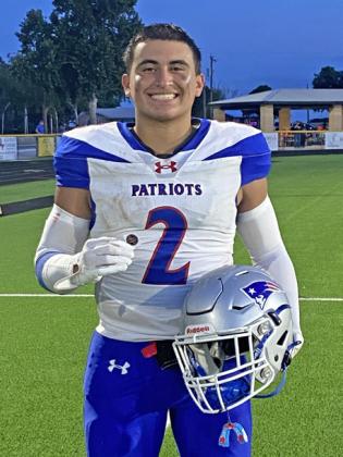 VALDES TEXAS 1A FAN STICKER WINNER Junior Damian Valdes was awarded theTexas 1A Fan helmet sticker following the Valley versus Strawn matchup in Jayton Aug. 29. | TEXAS 1A FAN PHOTO