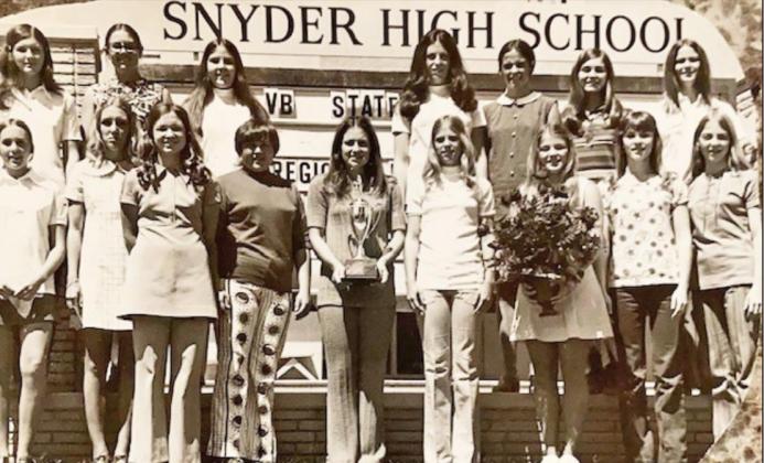 SNYDER GIRLS WERE CHAMPS in back in 1972 in volleyball—an achievement high-school teams have experienced across the state in a wide variety of sports, districts and gyms, but for which the warm fuzzies never fade. | COURTESY PHOTO