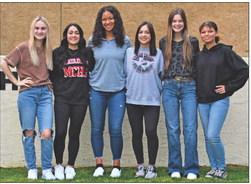 MOTLEY HOMECOMING Last week was Motley County Homecoming. Meet the Motley County Homecoming Queen nominees, from left: seniors Krystin Ferguson and Nevaeh Martin, juniors Jada Richards and Bailea Lawrence, sophomore Harlee Hill, and freshman Kyra Rose. | COURTNEY MENDOLLA PHOTO