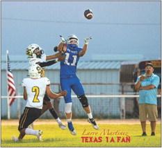 CASHCATCH Senior Cash Sperry #11 nabs a reception in theValley Patriots game Friday night. The Patriots fell to Springlake-Earth 46-21. | TEXAS 1A FAN