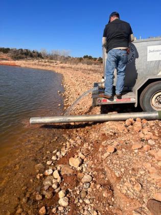 ELECTRA, TEXAS TPWD FISHERY transported the 1,800 newly stocked rainbow trout to LakeTheo at Caprock Canyon’s last week