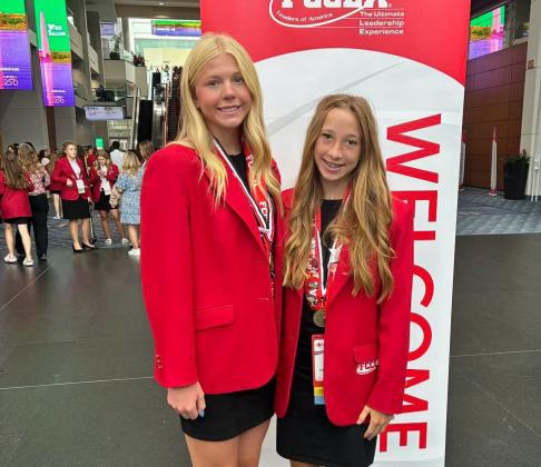 NATIONAL HONOR Guthrie’s Jewel Johnson and Hallie Irons earned a silver medal at the national FCCLA conference last week in Washingtpn, D.C. | COURTESY PHOTO
