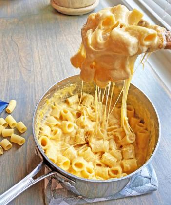 ONE-POT WONDER In this version of mac &amp;amp; cheese that doesn’t require draining the water, adding anything green, such as English peas, or fresh spinach leaves to change it up to your own taste. | ANGELA LA RUE PHOTO
