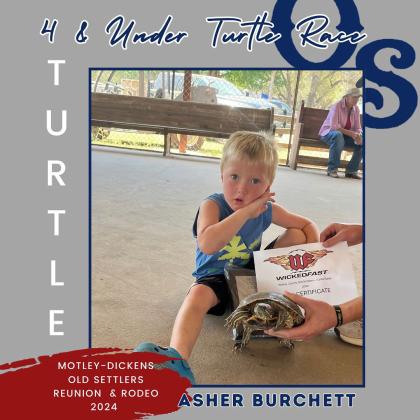 Turtle Race Winner, Ages 4 and under, Asher Burchett