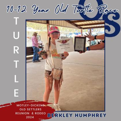 Turtle Race Winner, Ages 10-12, Berkley Humphreys