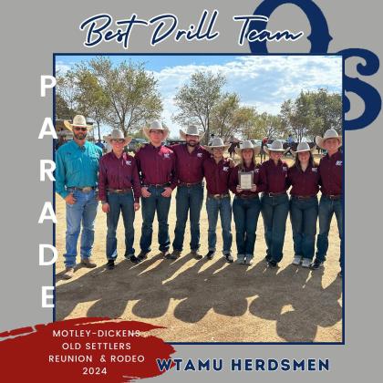 Best Drill Team in Parade, WTAMU Herdsmen