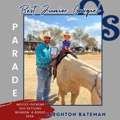 Best Junior Cowgirl in Parade, Leighton Bateman