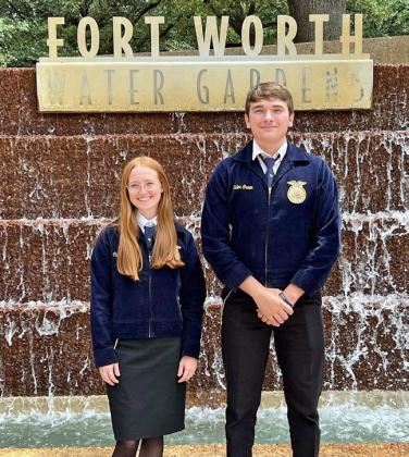 FFA SCHOLARSHIP WINNERS Cecy’Le Pigg (CJ Red Davidson Scholarship) and Tailor Green (Richard Wallrath Educational Foundation Scholarship) of Valley ISD were awarded their scholarships at the 97th Annual State FFA Convention. | COURTESY PHOTO