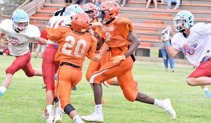 PADUCAH PIGSKIN Football got under way Thursday in Paducah with the Dragons hosting Borden County for a scrimmage. | COURTESY PHOTOS