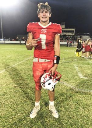 STICKER PLAYER OF THE WEEK The Texas 1A Fan Helmet Sticker Winner for Thursday’s six-man football matchup between Loop and Silverton (at Silverton) was Kooper Cox, senior at Silverton. | TEXAS 1A FAN
