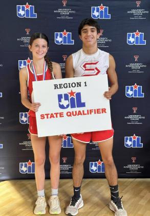 Qualifying for State cross country at last week’s Regionals in Lubbock were Silverton’s Melody Rampley and Haygen Lopez. Rampley earned a bronze medal with a third place finishing time of 12:53.3 and Lopez finished in the top 10 with 18:36.3 to qualify. The UIL Class 1Aboysandgirlsstate cross country meet is set for Saturday, Nov. 2, at Old Settlers Park in Round Rock. | COURTESY PHOTO