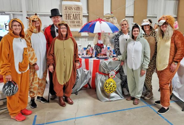 CIRCUS WITH A PURPOSE Approximately 80 people attended CrossView Christian Camp’s 2022 Festival of Tables, with 11 decorated tables featured. | COURTESY PHOTO
