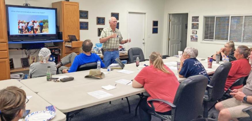 MATADOR NATIVE Doug Meador offered an example of collaborative case management in a recent meeting of Motley County EMS staff. | COURTESY PHOTO