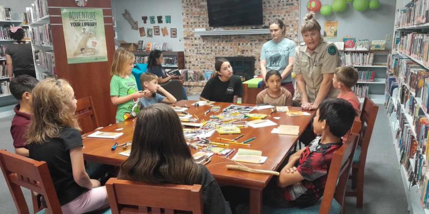 SPRING BREAK Caprock Public Library in Quitaque held a special spring break event about the prairie found in Caprock Canyons State Park. Attendees got to create their own Nature Journals and park representatives discussed with the children how different weeds and plants from these areas were used by the Native Americans, and how each one had its own purpose. Kids were sent outside to grab a few pieces of our nature and then created their own experience. | COURTESY PHOTOS