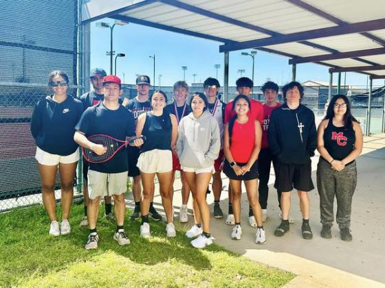 MOTLEY TENNIS HONORS Earlier this month Motley County High School competed at district tennis, with several earning honors: Ronaldo Ortiz placed 3rd in boys singles; Kody and Aaron Cates placed 2nd in boys doubles and are regional qualifiers; and in mixed doubles Nevaeh Martin and Kadyn Roys finished 2nd and are regional qualifiers. | COURTESY PHOTOS