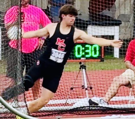 MOTLEY AT STATE Motley County High School advanced two athletes to the State track meet last weekend in Austin. From left are Coach Mike Bigham; Adian Fisk, who placed 8th in the 400m dash; Kody Cates, who 9th in the discus; and Coach Benjamin Ridgley. | COURTESY PHOTO