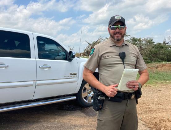 Caprock Canyons State Park Officer Dawson Enloe assisted Wednesday night and with cleanup on Thursday.