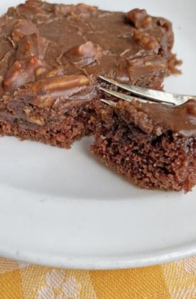 Chocolate sheet cake welcome