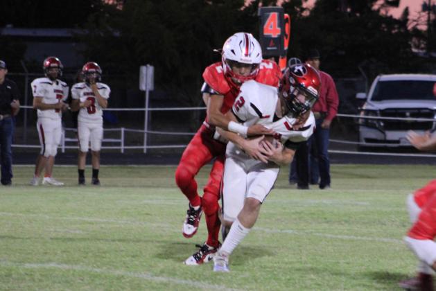 LOPEZTACKLESATIGER HaygenLopeztakesdownaGroomTiger in Friday night’s game, Oct. 3. | COURTESY PHOTO