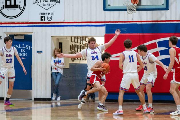 VALLEY BOYS The Valley boys varsity basketball team took a tough loss last week to Silverton 40-32, but they are still in the playoff hunt, only one game back of Silverton and Groom. | COURTESY PHOTO
