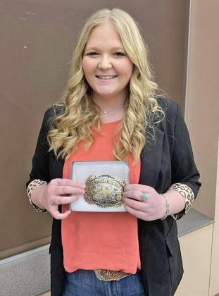 SCHOLARSHIP WINNER Congratulations to Emily Gamble on receiving the Don Burson Memorial Herdsman Scholarship at the 2023 Briscoe County Stock Show. FULL EVENT RESULTS, PAGE 8 | COURTESY PHOTOS