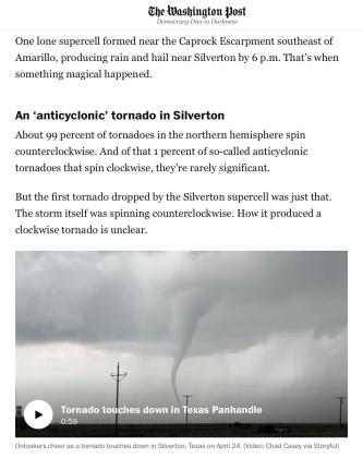 Caprock Country experiences rare storm phenomena April 24