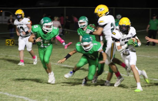 GUTHRIE WINS The Guthrie Jaguars defeated the Hedley Owls 61-12 on the road Friday night. | COURTESY PHOTO