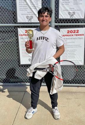 Damian Valdes won the Singles Championship match at the Tascosa Tennis Match in AmarilloMarch20. | COURTESY PHOTOS