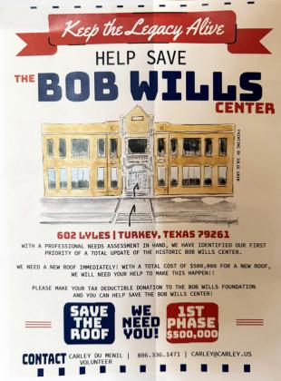 Turkey’s Bob Wills Center gets new roof
