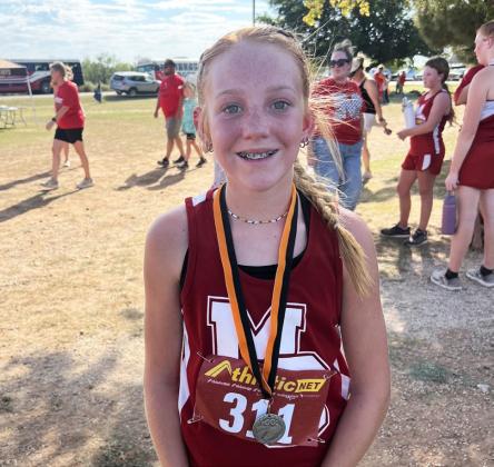 XC HONORS Swayzi Martin, a 8th grader at Motley County ISD, placed 2nd place at the Jayton Cross Country invitational meet last week. | COURTESY PHOTO