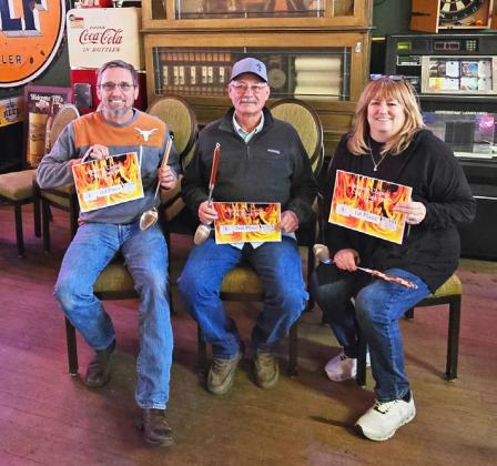 FIRST, SECOND, AND THIRD PLACE at the Briscoe Chili Cook Off went to (from right) Sha Ebling, Kenny Ebling, and Patrick Head. | COURTESY PHOTO