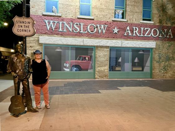 SUCH A FINE SIGHT TO SEE in Winslow, Arizona, where nods to the Eagles tune 'Take it Easy'—which mention the town—have been a boon to tourism.