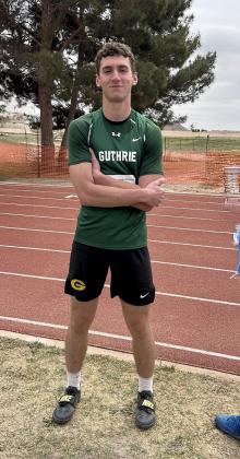Guthrie was represented by Sierra Jones (discus), JD Smith (shot put), and Rodie Sanders (high jump) at the Region Track Meet on Saturday. | COURTESY PHOTOS