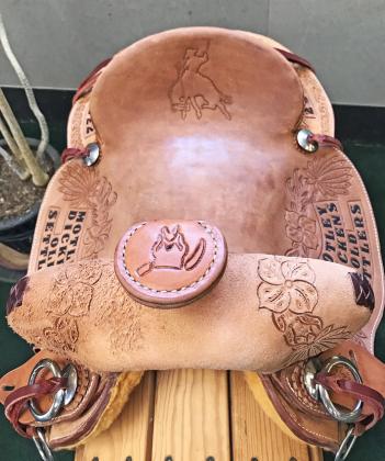 Top Hand custom saddle on display in Matador