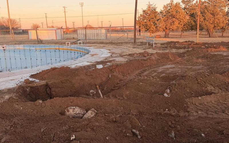 PADUCAH POOL Phase I of reconstruction work has begun at the Paducah city swimming pool. Phase I will include removal of visible materials from the pool area and leveling of the area just south of the pool. | COURTESY PHOTOS