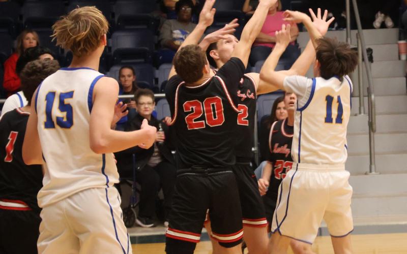 PLAYOFF BOUND The Motley County boys varsity basketball team is well positioned for a playoff run following Friday’s victory over the Spur Bulldogs 53-44. | COURTESY PHOTOS