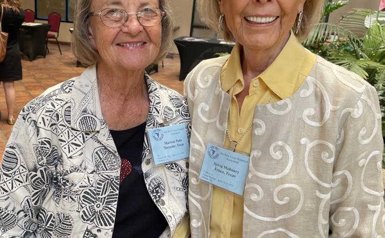 UNITED IN HISTORY Marisue Potts (left) of Matador, a former president of the West Texas Historical Association, was named a fellow of the association last week. Incoming WTHA president Sylvia Mahoney (right) of Fort Worth was named a WTHA fellow in 2015. | CAPROCK COURIER