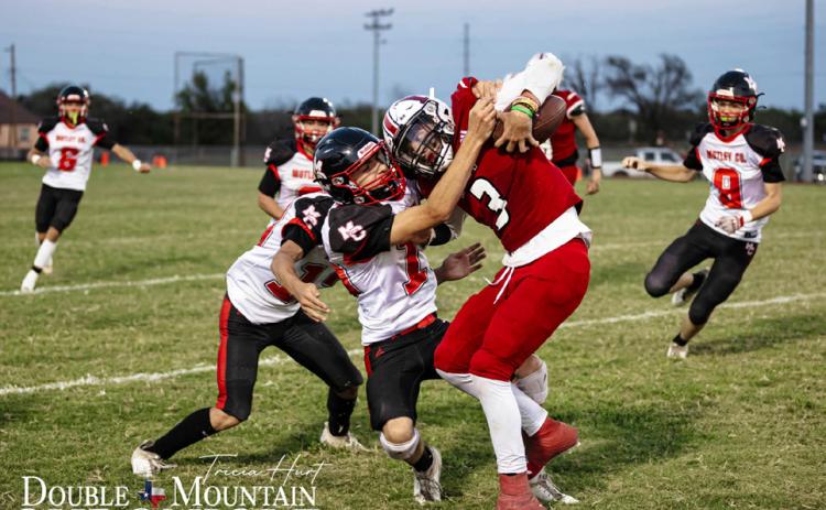 MATADORS KEEP LIONS INTHE DEN in an away matchup at Roby last Friday, not allowing their opponents a single point. | DOUBLE MOUNTAIN CHRONICLE