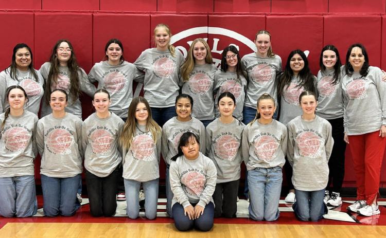 SILVERTON BASKETBALL Addison Rhoderick and the Silverton Junior High girls donated these new shirts to the girls basketball team in Silverton. | COURTESY PHOTO