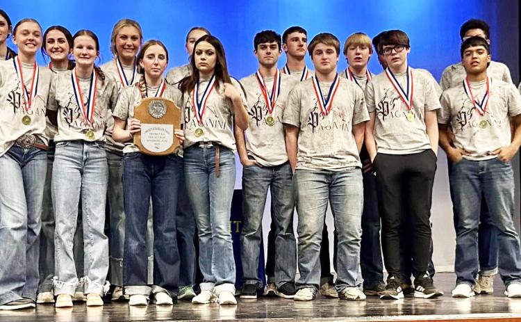The Guthrie company of “Paganini” was named champion at last week’s District One Act Play meet in Spur and advanced to the Bi-District Meet, which will be March 25 in Spur. | COURTESY PHOTO