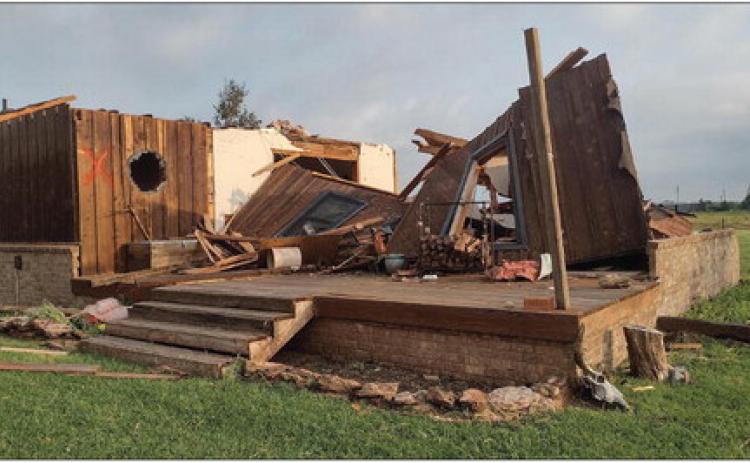 THEMATADORHOME, above, of longtime residents Jim and Judy Cooper was among those destroyed in the powerful June 21 tornado. | PHOTO PROVIDED BY CODY COOPER